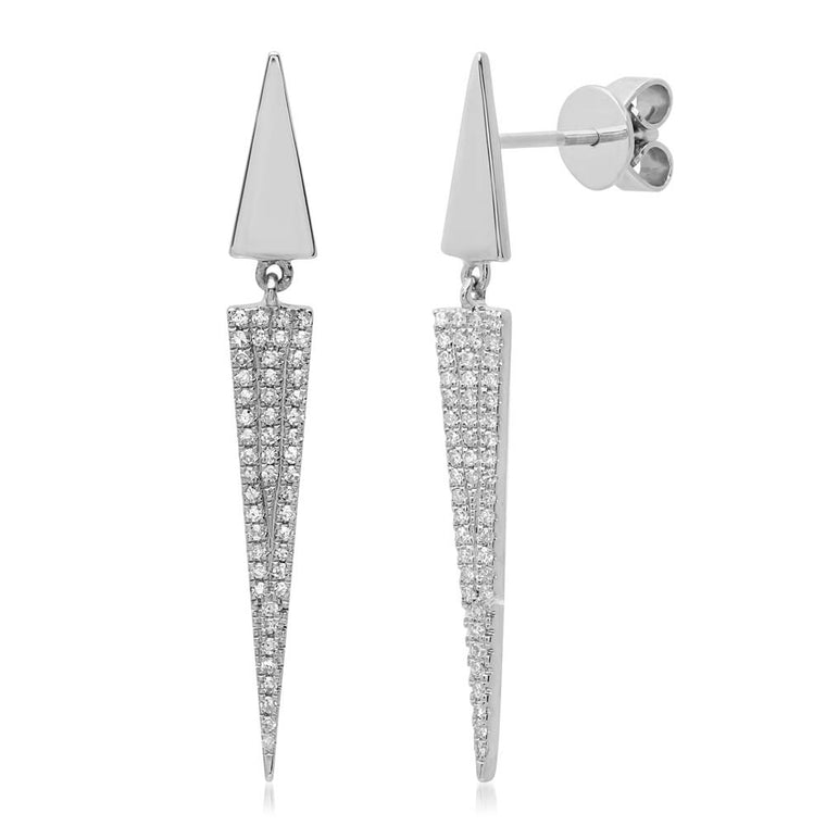 Pave Triangle Earrings - Pasha Fine Jewelry