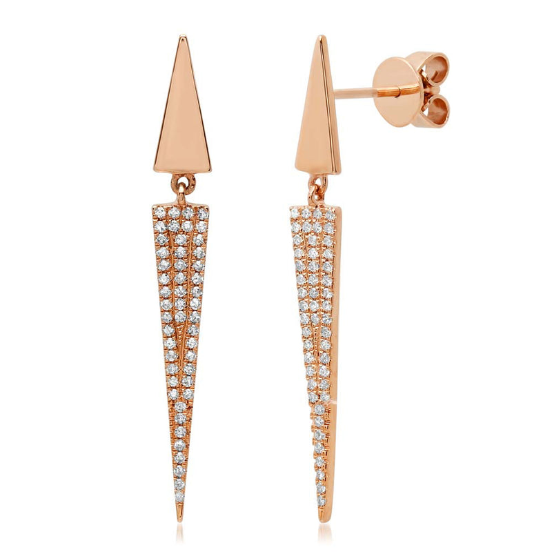 Pave Triangle Earrings - Pasha Fine Jewelry