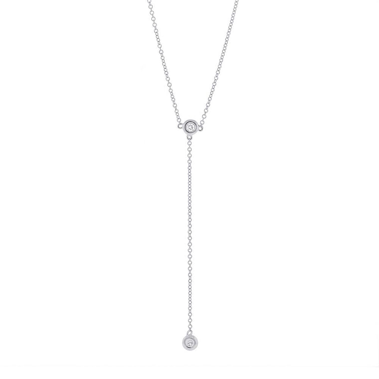 Bezel Lariat Necklace