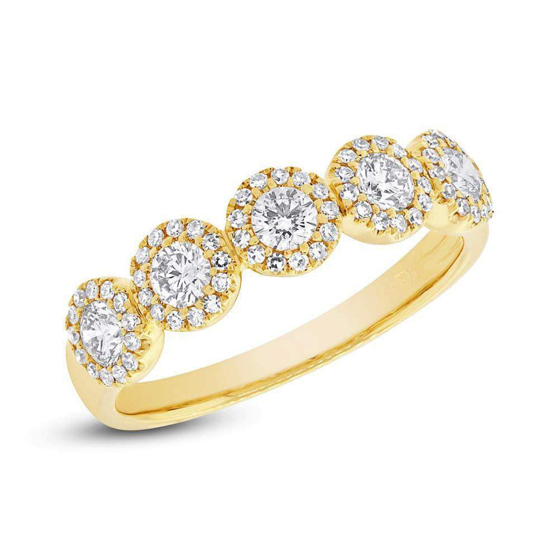 5 Stone Halo Band - Pasha Fine Jewelry