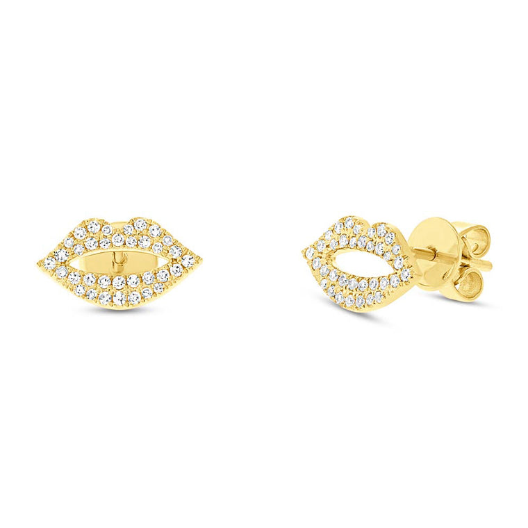 Pavé Lips Studs