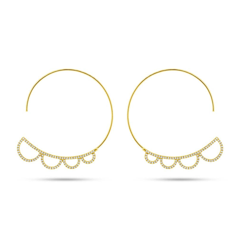 Side Diamond Hoops - Pasha Fine Jewelry