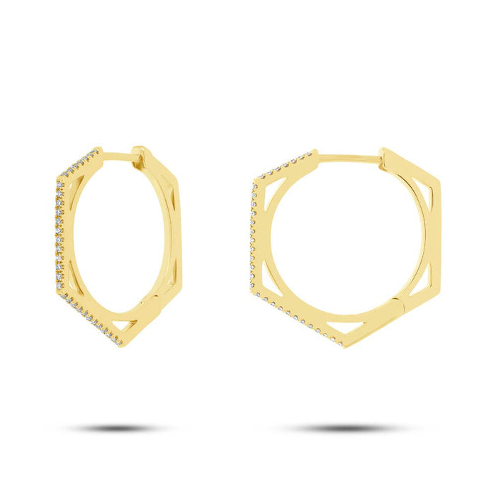 Hexagon Hoops - Pasha Fine Jewelry