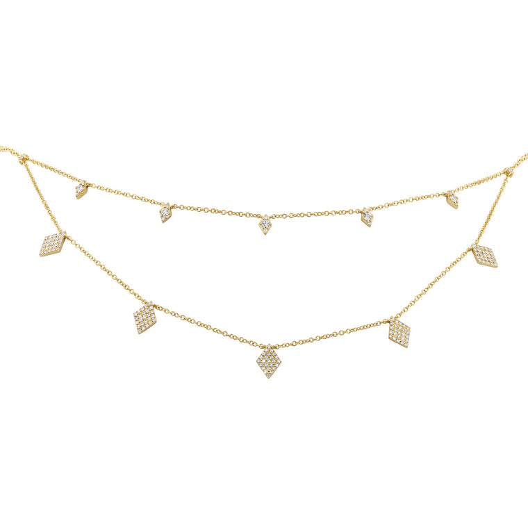 Double Chain Pavé Necklace