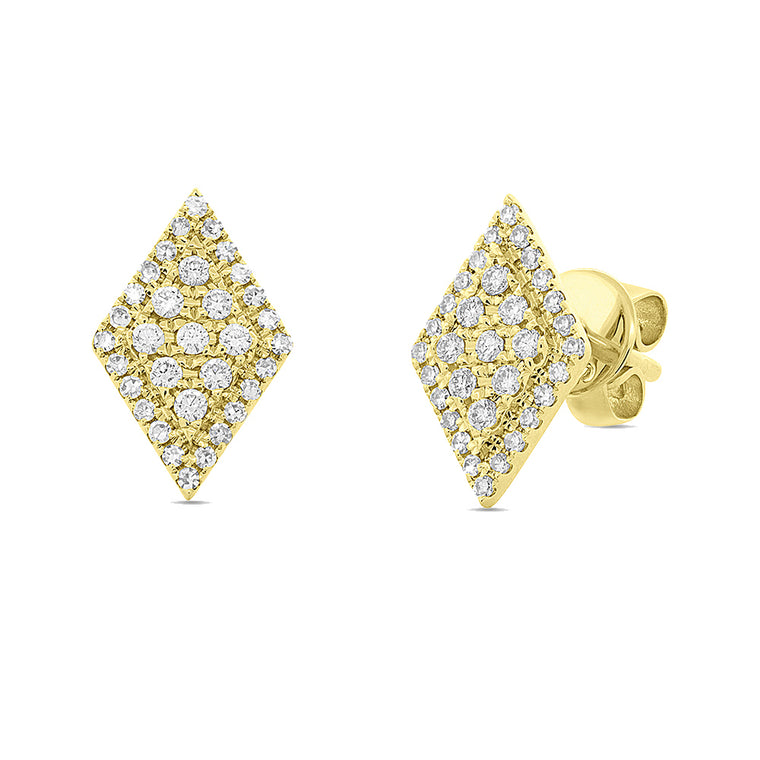 Pavé Diamond Shape Studs